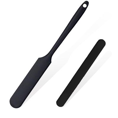 2pc silicone wax applicator Non-stick Waxing Applicator Hair Removal Sticks Applicator Spatula Reusable Hard Wax Scraper for Home Salon Body Use (2pc black)