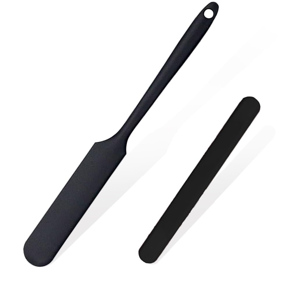 2pc silicone wax applicator Non-stick Waxing Applicator Hair Removal Sticks Applicator Spatula Reusable Hard Wax Scraper for Home Salon Body Use (2pc black)