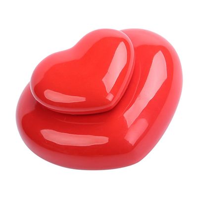 IMUSINICE Heart Shape Ceramic Jar Sealed Balm Container Red Portable Powder Storage Canister Wedding Favor Box