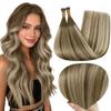 Full Shine Itip Human Hair Extensions, Brown Ombre Blonde, 22 Inch 50g 50s view 1