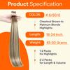 Full Shine Itip Human Hair Extensions, Brown Ombre Blonde, 22 Inch 50g 50s view 4