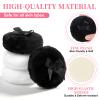 4 PCS Large Fluffy Makeup Sponge, Soft Washable Reusable Body Powder Sponge with Ribbon Bow Handle, Ultra Soft Dusting Sponges for Face and Body Makeup Application in White Black view 3