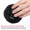 4 PCS Large Fluffy Makeup Sponge, Soft Washable Reusable Body Powder Sponge with Ribbon Bow Handle, Ultra Soft Dusting Sponges for Face and Body Makeup Application in White Black view 4