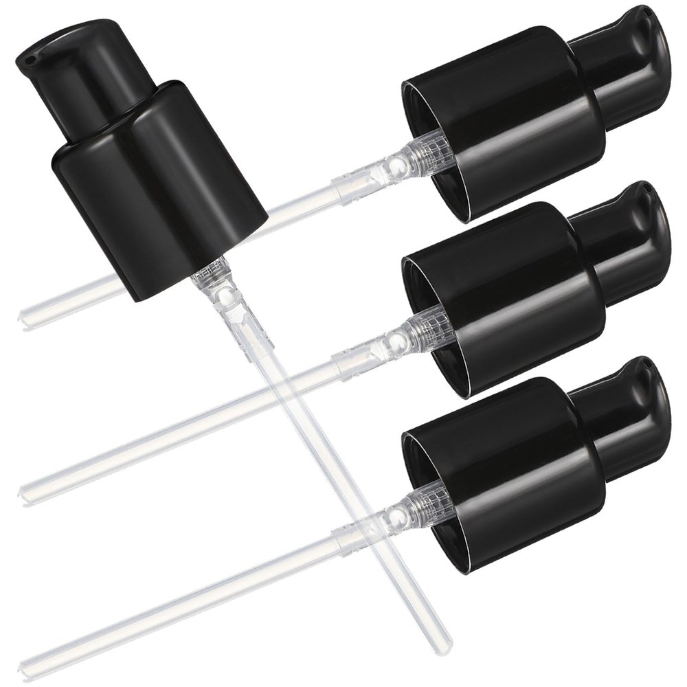 OSOLADY 4 Pcs Lotion Pump Head Replacement 20mm Cosmetic Bottle Pump Nozzle for Moisturizer and Emulsion Bottles Black for Bathroom and Travel Use