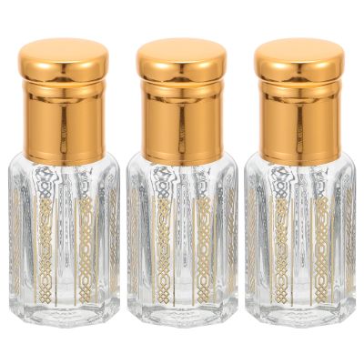 GOOHOCHY 6pcs 6ml Glass Essential Oil Roller Bottles with Metal Caps, Refillable Perfume Roll-on Bottles for Travel and Aromatherapy, Includes 3 Steel Rollers and 3 Glass Droppers