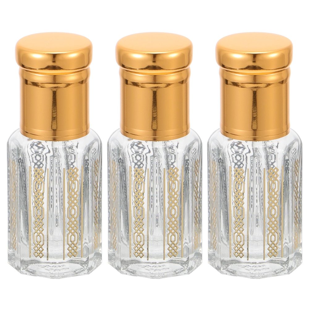 GOOHOCHY 6pcs 6ml Glass Essential Oil Roller Bottles with Metal Caps, Refillable Perfume Roll-on Bottles for Travel and Aromatherapy, Includes 3 Steel Rollers and 3 Glass Droppers