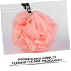 BIUDECO 3pcs Mesh Bath Ball Shower Loofah Set, Exfoliating Body Scrubber Pouf for Women, Soft Colorful Bath Sponge for Home and Travel Use (Blue, Beige, Pink) view 3