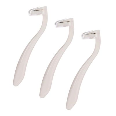 RUNROTOO 3pcs Women Hair Shaving Razor Set for Privates and Legs White Disposable Hair Shaver with Portable Design