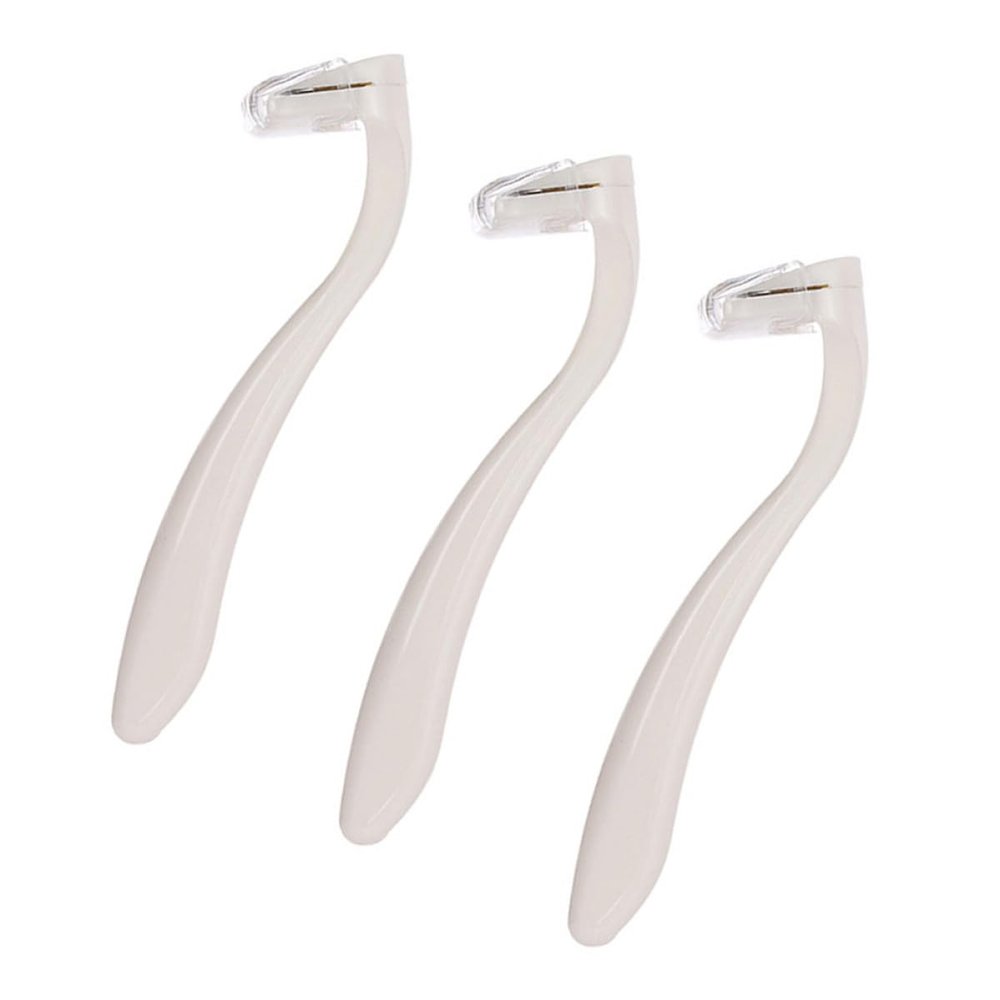 RUNROTOO 3pcs Women Hair Shaving Razor Set for Privates and Legs White Disposable Hair Shaver with Portable Design