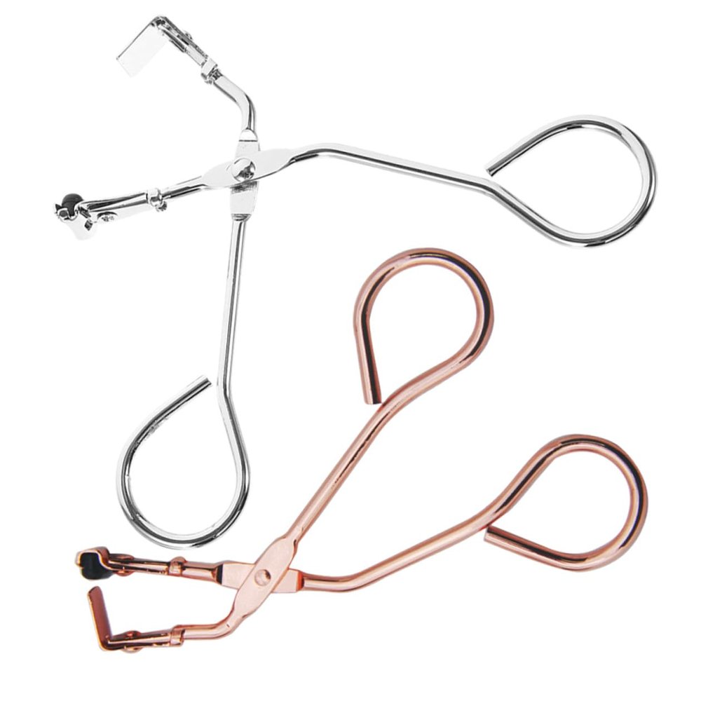 PACKOVE 2pcs Eyelash Curlers Handheld Curling Lash Tools Chrome Silver and Rose Gold Eyelash Makeup Tool for Women Daily Beauty Use