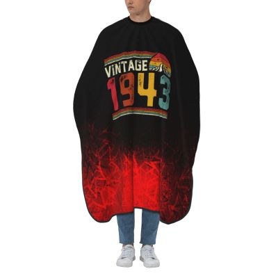 80 Years Old Vintage 1943 80th Birthday Gift Gift Barber Cape for Men Salon Hair Cutting Cape Professional Haircut Capes with Adjustable Elastic Neckline 55" x 66"