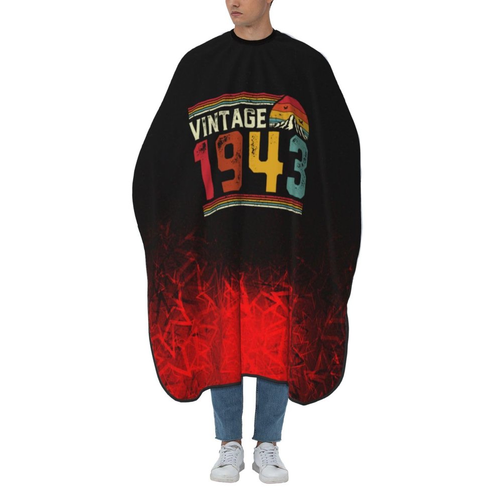80 Years Old Vintage 1943 80th Birthday Gift Gift Barber Cape for Men Salon Hair Cutting Cape Professional Haircut Capes with Adjustable Elastic Neckline 55" x 66"