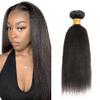#1B Natural Black Bundles Human Hair Kinky Straight Human Hair Bundles 32 Inch SeeGovie Unprocessed Brazilian Virgin Hair Natural Color Yaki Straight Bundle Human Hair Extensions 1 Bundle 50 Gram view 1