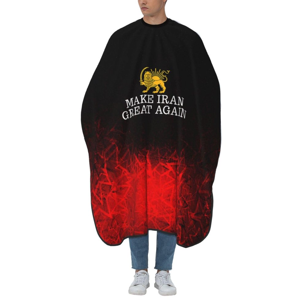 Make Iran Great Again Gift Barber Cape for Men Salon Hair Cutting Cape Professional Haircut Capes with Adjustable Elastic Neckline 55" x 66"