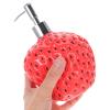 VILLFUL Strawberry Shaped Hand Soap Dispenser and Lotion Pump Bottle, Red Plastic Refillable Shampoo Pump Dispenser for Bathroom and Travel Toiletries view 3