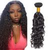 #1B Natural Black Bundles Human Hair Water Wave Human Hair Bundles 20 Inch SeeGovie Unprocessed Brazilian Virgin Hair Natural Color Water Wave Bundle Human Hair Extensions 1 Bundle 50 Gram Per Bundle view 1