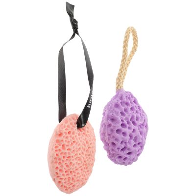 VICASKY 2pcs Honeycomb Seaweed Sponge Bath Balls Body Scrubber Exfoliating Shower Sponges for Home and Bathing Care