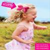 Wee Ones Girls Back to School Embroidered Moonstitch Edge Grosgrain Hair Bow, Pencil, School Bus, ABC, or Pencil Bow Design, Medium or King, on WeeStay No-Slip Clip view 2