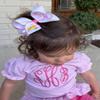 Wee Ones Girls Back to School Embroidered Moonstitch Edge Grosgrain Hair Bow, Pencil, School Bus, ABC, or Pencil Bow Design, Medium or King, on WeeStay No-Slip Clip view 4
