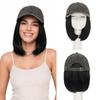 SEGO Pro Blackish Gray Hat Wig, Baseball Cap with Hair Attached for Women, 6" Hat Wig with Heat Resistant Synthetic Hair Extensions, for Daily Wear, Busy Mornings- Straight, Jet Black view 1