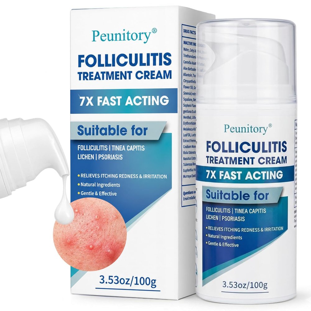 Folliculitis Treatment Cream - 5% Benzoyl Peroxide Treatment for Scalp, Body & Back Bumps, Fast-Acting Relief Ointment for Itching, Redness & Acne, with Centella & Ceramides, Sensitive Skin, 3.53 oz