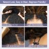 Wavymy Original Half Wig Human Hair Wig Glueless Upgrade 3 In 1 Drawstring Seamless Clip Ins Flip Over Water Wave Human Hair Wig Highlights 1B/30 Half Wigs For Black Women 180 Density 18 Inch view 4