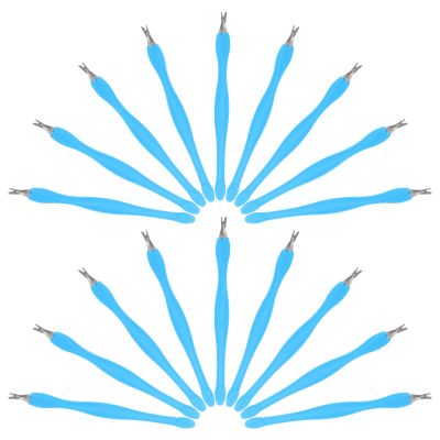 HOMSFOU 24pcs Cuticle Pusher Pen and Nail Cuticle Remover Tool Set Metal Dead Skin Removal Fork for Fingernails and Toenails Home Pedicure Salon Use