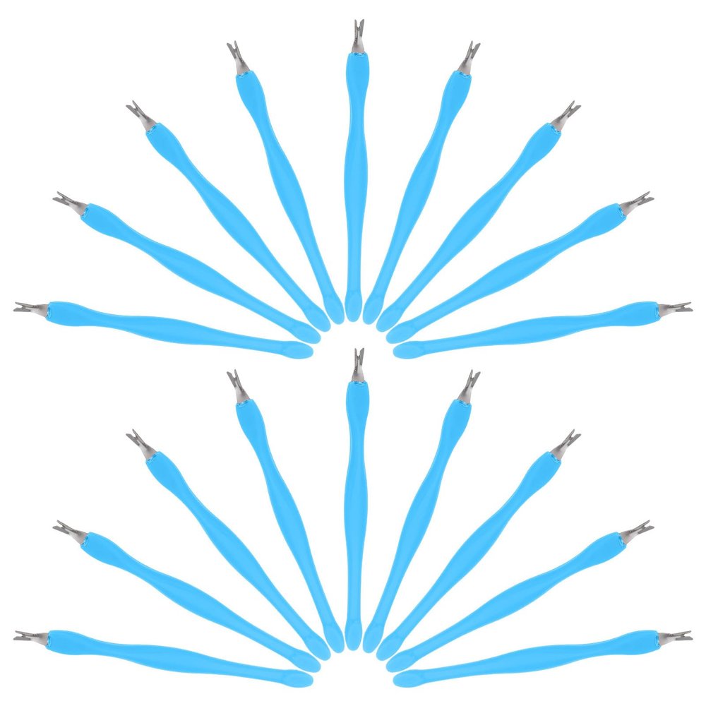 HOMSFOU 24pcs Cuticle Pusher Pen and Nail Cuticle Remover Tool Set Metal Dead Skin Removal Fork for Fingernails and Toenails Home Pedicure Salon Use