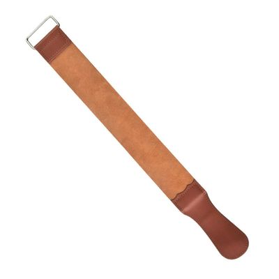 ARTIBETTER Double-sided Leather Sharpening Strop for Straight Razor Shaving Kit, Manual Razor Strop with Buckle, Brown Leather Strap for Men's Grooming and Barber Use