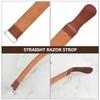 CLISPEED Double-sided Leather Razor Strop Strap Shaver Sharpening Tool with Clip for Professional Barber Shaving Accessories, Brown, Suitable for Straight Razor Maintenance and Hair Removal view 3