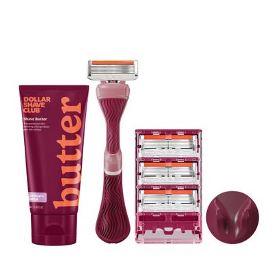 Dollar Shave Club For Women | Member Exclusive (Maroon) | Premium Shave Kit