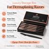 Abiding Essentials Dermaplane Razor for Women & Men Precision Hair Remover & Exfoliating Face Shaver, Eyebrow Trimmer Luxurious At-Home Spa Skincare Set (Premium Black/Rose Gold) 10pcs view 3