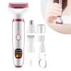 Eminchu 5 in 1 Electric Facial and Body Hair Remover, USB Charging Multifunctional Rechargeable Trimmer, LED Display Women Grooming Tool with Blades, Ideal for Eyebrow, Nose & view 2