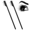 2 Pack Metal Eyelash Comb & Separator, Stainless Steel Teeth Eyelash Eyebrow Brush Grooming Tool for Women, Portable Makeup Tool for Extensions, Mascara Clumps (Black) view 1