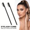 2 Pack Metal Eyelash Comb & Separator, Stainless Steel Teeth Eyelash Eyebrow Brush Grooming Tool for Women, Portable Makeup Tool for Extensions, Mascara Clumps (Black) view 4