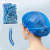 100 Pack Disposable Shower Caps, Waterproof Plastic Hair Caps for Women, Travel, Hotel, Solon (100, Blue) view 2
