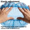 100 Pack Disposable Shower Caps, Waterproof Plastic Hair Caps for Women, Travel, Hotel, Solon (100, Blue) view 4