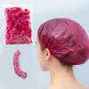 100 Pack Disposable Shower Caps, Waterproof Plastic Hair Caps for Women, Travel, Hotel, Solon (100, Pink) view 2