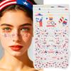 4th of July Face Glitter Freckles, 12 PCS Red White and Blue Patriotic Temporary Freckle Sticker Waterproof Sparkle Face Patches for Women Independence Day Party Makeup Baseball Softball Players view 1