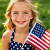 4th of July Face Glitter Freckles, 12 PCS Red White and Blue Patriotic Temporary Freckle Sticker Waterproof Sparkle Face Patches for Women Independence Day Party Makeup Baseball Softball Players view 2