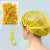 100 Pack Disposable Shower Caps, Waterproof Plastic Hair Caps for Women, Travel, Hotel, Solon (100, Yellow) view 2