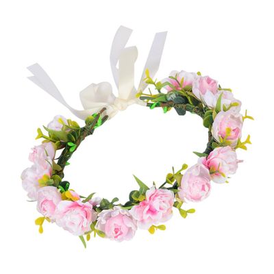 BIUDECO Bridal Floral Crown Wedding Headband Handmade Artificial Flower Headpiece for Bride Hair Accessories Wedding Ceremony