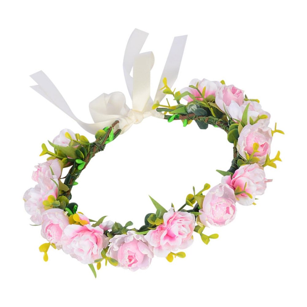 BIUDECO Bridal Floral Crown Wedding Headband Handmade Artificial Flower Headpiece for Bride Hair Accessories Wedding Ceremony