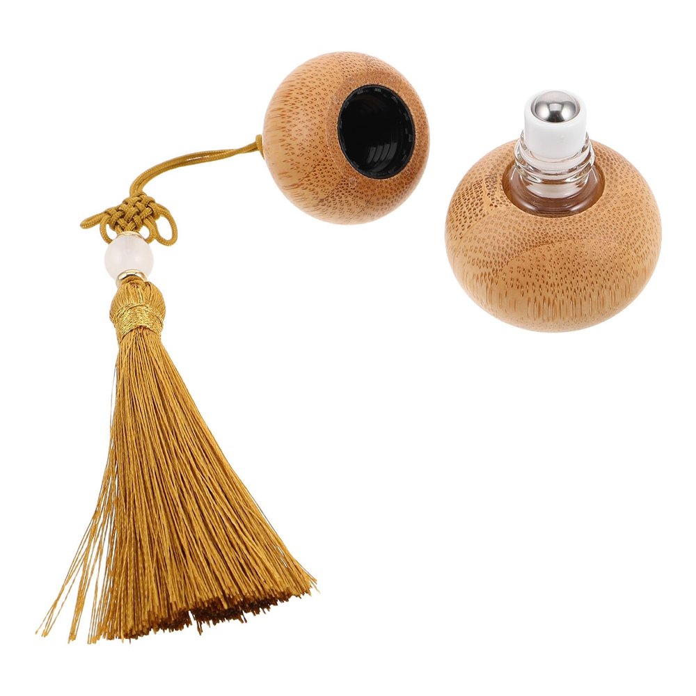 CORHAD Roller Bottle 1ml Small Refillable Essential Oil Perfume Container with Yellow Tassel Suitable for Travel Aromatherapy and Personal Care