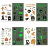 SAGEBIO Christmas Waterproof Glow in the Dark Temporary Tattoos 40 Designs Holiday Face Body Art Set,02 view 1