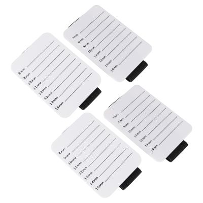VALICLUD 4pcs Eyelash Extension Pallet Holder Trays with Hand Strap, White Acrylic Lash Grafting Pallets, 7-14mm 8-15mm Sizes, Professional Lash Extension Tools for Salon and Personal Use