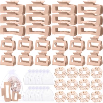 Yuxung 48 Pcs Pink Hair Claw Clips Satin Scrunchies Set for Women Girls
