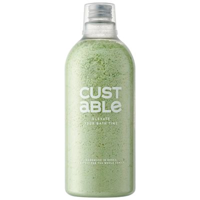 CUSTABLE Bubble Bath Powder - Green (Hinoki Wood Mandarin), Rich & Fluffy Bubbles for Kids & Family, Gentle for Sensitive Skin, Measuring Cup Included, Family Value Size 24.7 oz (700 g)