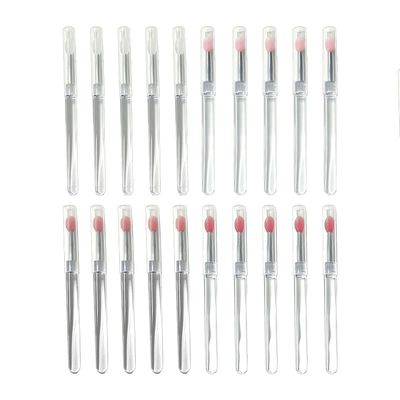 20Pcs Lip Mask Applicator,Silicone Lip Brushes with Caps, Reusable Lip Gloss Applicators for Lipstick Lip Balm Eyeshadow, Portable Makeup Tools Set 4 Colors