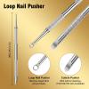 1 Pcs Dual Ended Nail Cuticle Pusher Tool, Stainless Steel Nail Cuticle Pusher with 9 Sheets 100/150/180 Grit Sandpaper, Metal Cuticle Pusher and Scraper for Manicure Pedicure Nail Care view 2